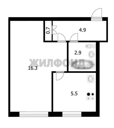 
  Продается 1-комн. квартира, 30.3 м², Первомайская ул, д. 210
. Фото 9.