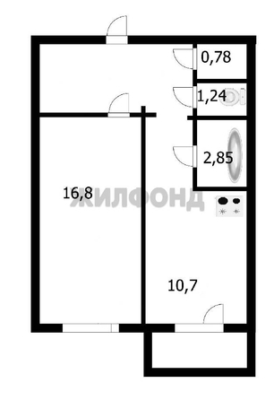 
  Продается 1-комн. квартира, 42.4 м², Виталия Потылицына ул, д. 3
. Фото 1.