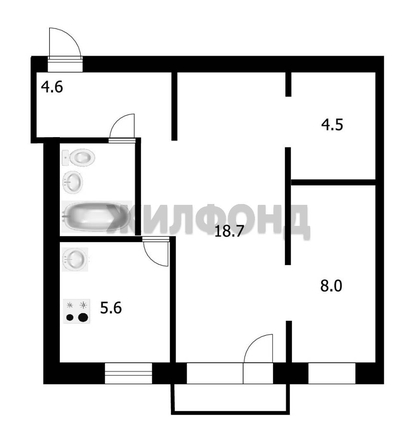 
  Продается 2-комн. квартира, 44.5 м², Дмитрия Донского ул, д. 26
. Фото 19.