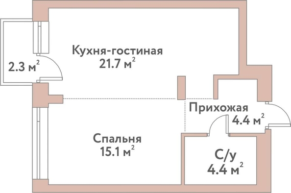 
  Продается 2-комн. квартира 45.5 м², в ЖК Флора и Фауна, 18а. Фото 1.