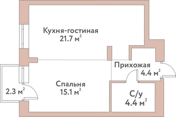 
  Продается 2-комн. квартира 45.5 м², в ЖК Флора и Фауна, 18а. Фото 1.