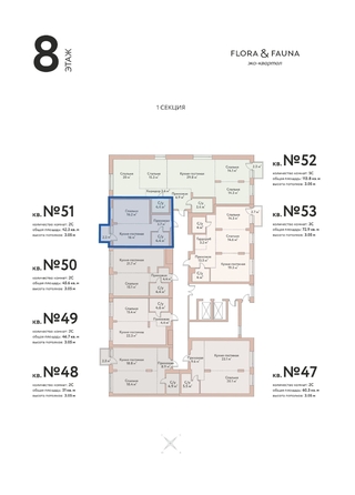 
  Продается 2-комн. квартира 42.3 м², в ЖК Флора и Фауна, 18а. Фото 3.