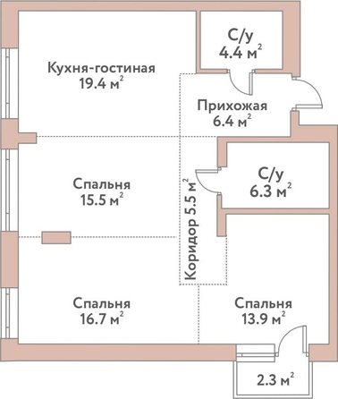 
  Продается 4-комн. квартира 88.1 м², в ЖК Флора и Фауна, 18а. Фото 1.