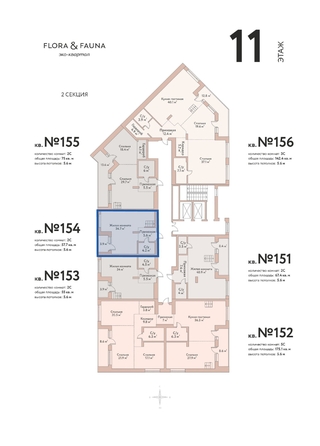 
  Продается 1-комн. квартира 57.9 м², в ЖК Флора и Фауна, 18а. Фото 3.