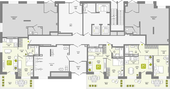 
  Продается 2-комн. квартира, 43.7 м², ЖК Счастливый квартал, дом 2
. Фото 1.