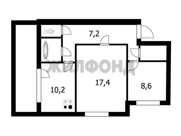 
  Продается 2-комн. квартира, 55.6 м², Троллейная ул, д. 18
. Фото 15.