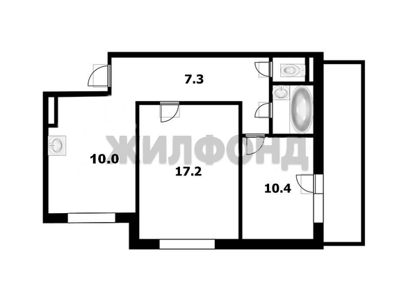 
  Продается 2-комн. квартира, 55.6 м², Троллейная ул, д. 18
. Фото 2.