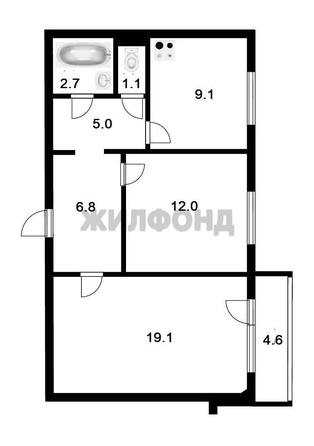 
  Продается 2-комн. квартира, 55.8 м², Колхидская ул, д. 29
. Фото 18.