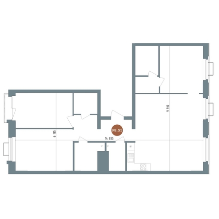 
  Продается 3-комн. квартира, 98.55 м², ЖК 19/56 Кварталы Телецентра, сек 3
. Фото 1.