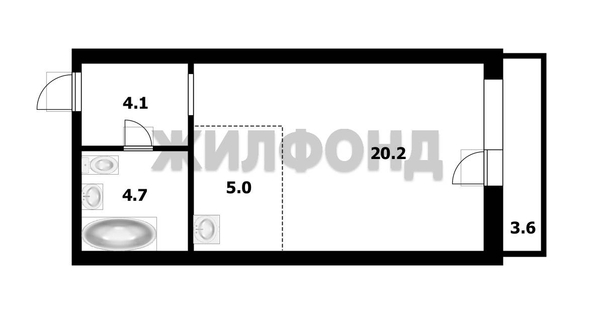 
  Продается студия, 34 м², Сибиряков-Гвардейцев ул, д. 44/7
. Фото 7.