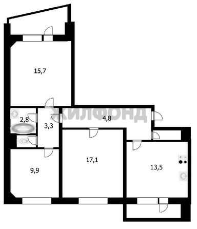 
  Продается 3-комн. квартира, 73.5 м², Михаила Немыткина ул, д. 5
. Фото 12.