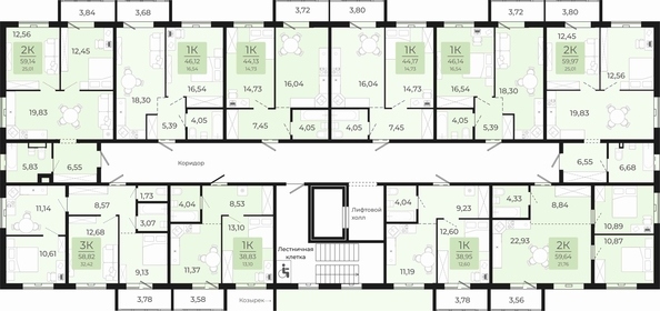 
  Продается 1-комн. квартира, 46.14 м², ЖК Новый парк, II этап дом 2
. Фото 1.