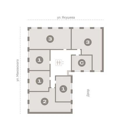 
  Продается 1-комн. квартира, 37.6 м², ЖК На Декабристов, дом 6-2
. Фото 16.