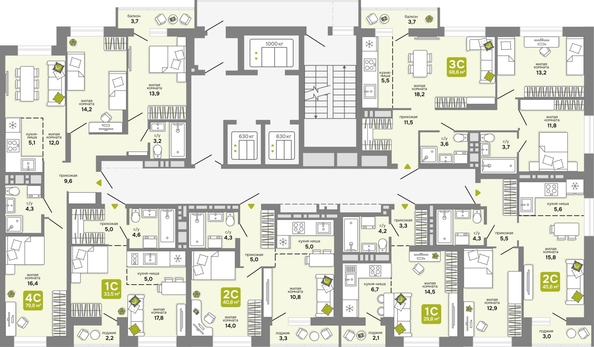 
  Продается 2-комн. квартира, 45.6 м², ЖК Счастливый квартал, дом 2
. Фото 1.