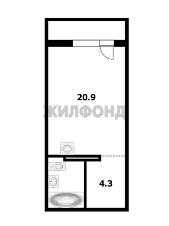 
  Продается 1-комн. квартира, 29 м², Зорге ул, д. 98
. Фото 16.