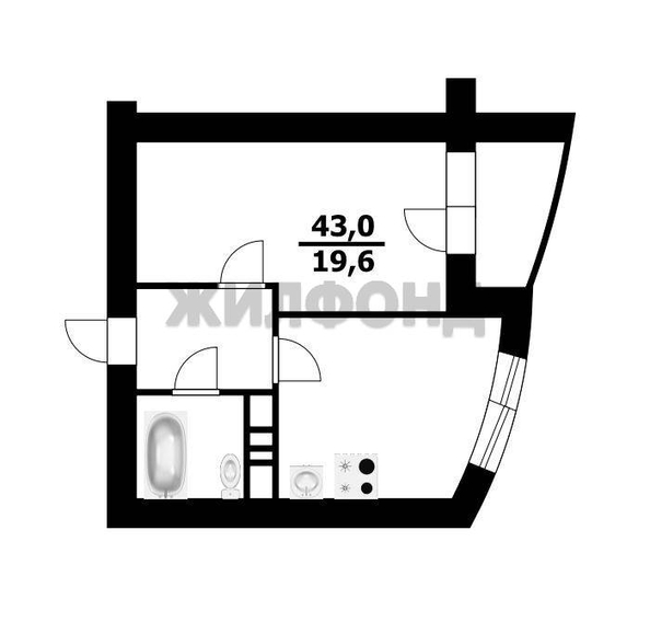 
  Продается 1-комн. квартира, 43 м², Закаменский мкр, д. 11
. Фото 10.