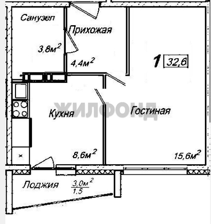 
  Продается 1-комн. квартира, 32.6 м², ЖК Венеция-2, дом 6
. Фото 17.