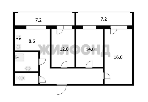
  Продается 3-комн. квартира, 64.3 м², Медкадры ул, д. 8
. Фото 13.