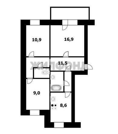 
  Продается 3-комн. квартира, 63.7 м², Новосибирская ул, д. 12
. Фото 38.
