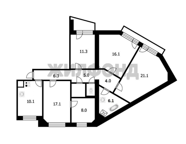 
  Продается 4-комн. квартира, 108.7 м², Краснообск, д. 212
. Фото 1.