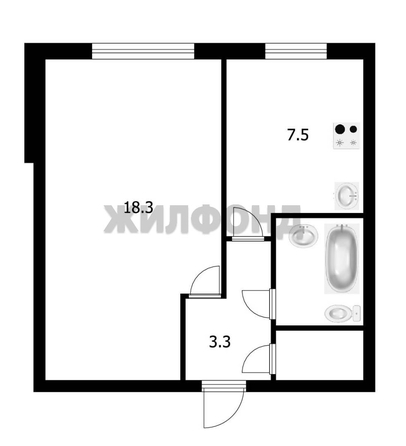 
  Продается 1-комн. квартира, 33.2 м², Зорге ул, д. 42
. Фото 1.