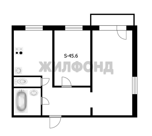 
  Продается 2-комн. квартира, 45.6 м², Бориса Богаткова ул, д. 194/2
. Фото 17.