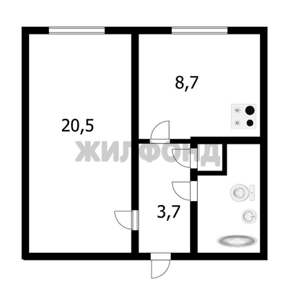 
  Продается 1-комн. квартира, 37.7 м², Республиканская ул, д. 6
. Фото 6.