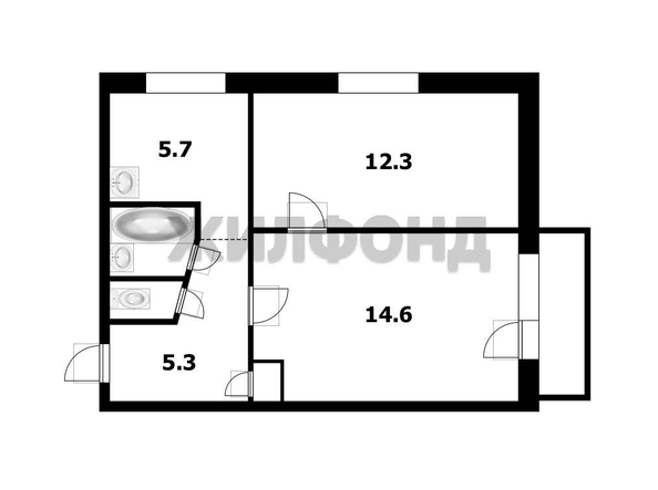 
  Продается 2-комн. квартира, 42 м², Коченевская ул, д. 1а
. Фото 24.