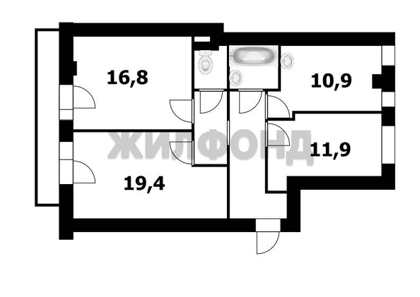 
  Продается 3-комн. квартира, 76.9 м², Петухова ул, д. 99/2
. Фото 8.