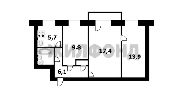 
  Продается комната, 41.1 м², Куприна ул, д. 18
. Фото 3.