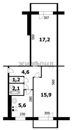 
  Продается 2-комн. квартира, 46.6 м², Шлюзовая ул, д. 18
. Фото 4.