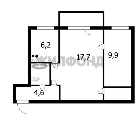 
  Продается 2-комн. квартира, 44.6 м², Правды ул, д. 4
. Фото 9.