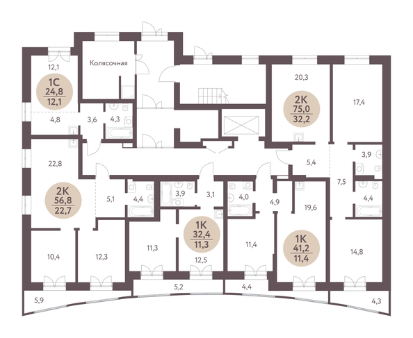 
  Продается студия, 24.8 м², ЖК Зеленый город, дом 1
. Фото 1.