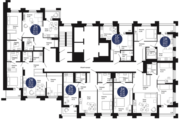 
  Продается 2-комн. квартира, 61.35 м², ЖК Первый на Рябиновой
. Фото 1.