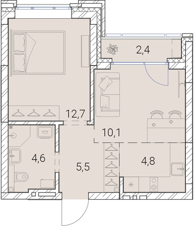 
  Продается 1-комн. квартира, 40.1 м², ЖК Тайм Сквер
. Фото 19.