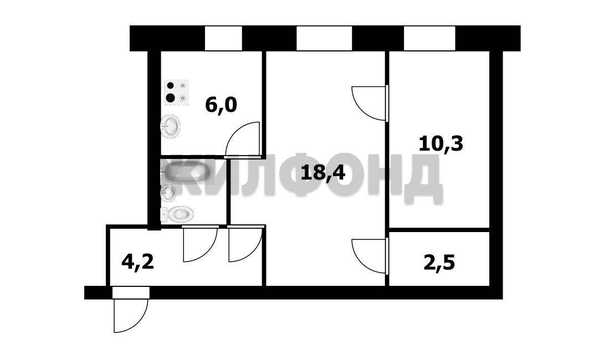 
  Продается 2-комн. квартира, 44.4 м², д. 18
. Фото 9.