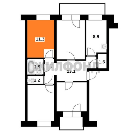 
  Продается комната, 11.3 м², Поселок Кольцово, д. 9
. Фото 5.