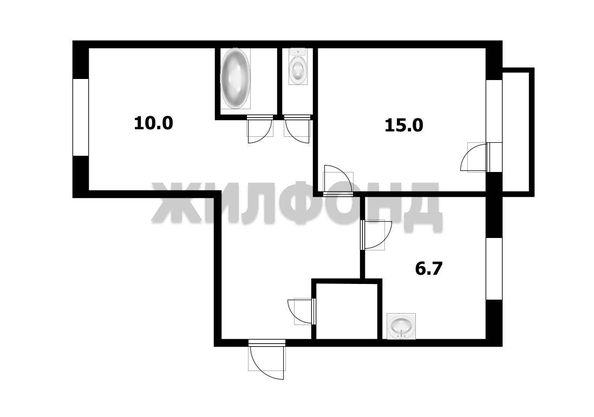 
  Продается 2-комн. квартира, 43.5 м², Полтавская ул, д. 37
. Фото 2.