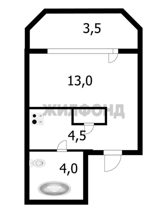 
  Продается студия, 23.1 м², Рябиновая ул, д. 10/1
. Фото 17.