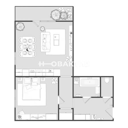 
  Продается 2-комн. квартира, 54.9 м², Виталия Потылицына ул, д. 7/4
. Фото 4.