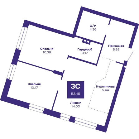 
  Продается 3-комн. квартира, 53.16 м², ЖК Базилик, дом 2
. Фото 1.