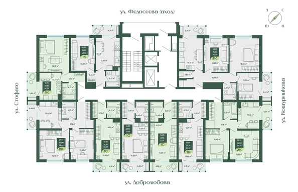
  Продается 2-комн. квартира, 58.44 м², ЖК Мичурин
. Фото 1.