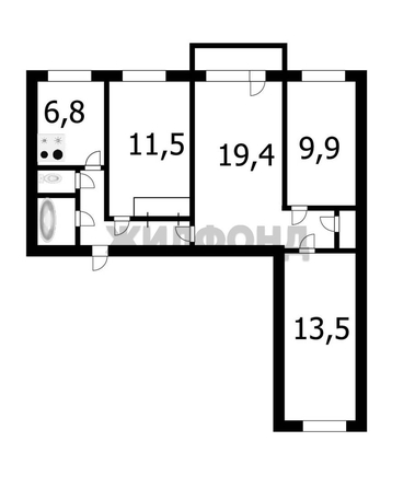 
  Продается 4-комн. квартира, 72.9 м², Челюскинцев ул, д. 15
. Фото 22.