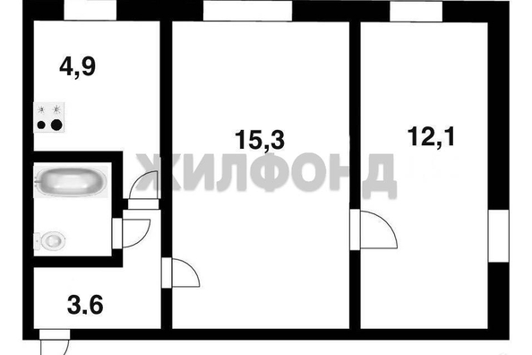 
  Продается 2-комн. квартира, 38.6 м², Янтарная ул, д. 45
. Фото 5.