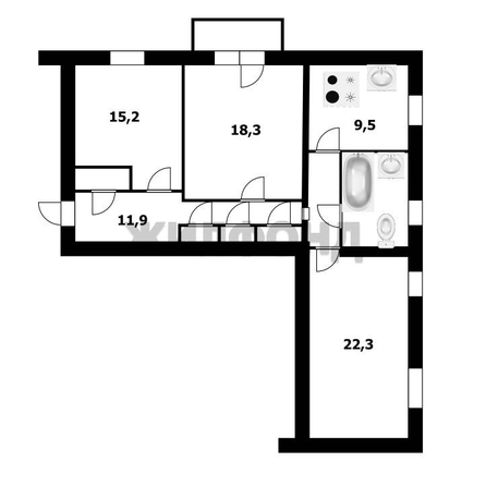 
  Продается 3-комн. квартира, 91 м², Красный пр-кт, д. 159
. Фото 29.