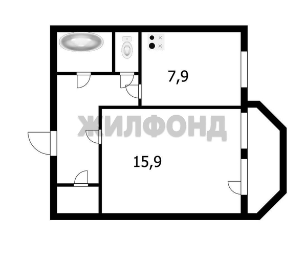 
  Продается 1-комн. квартира, 35.6 м², Октябрьская ул, д. 10а
. Фото 12.
