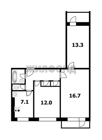 
  Продается 3-комн. квартира, 63.3 м², Зорге ул, д. 227
. Фото 16.