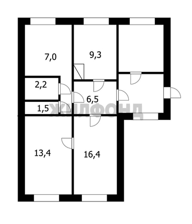 
  Продается 3-комн. квартира, 58.6 м², Центральная ул, д. 13
. Фото 12.