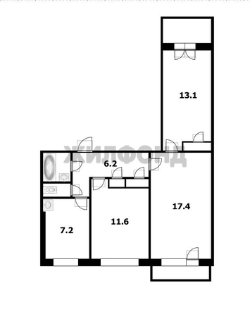 
  Продается 3-комн. квартира, 61.1 м², Дзержинского пр-кт, д. 10/1
. Фото 1.