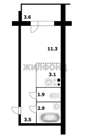 
  Продается 1-комн. квартира, 22.5 м², ЖК Цветной бульвар, дом 1
. Фото 5.